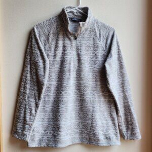 Eddie Bauer Gray Aztec Fleece Quarter Zip Pull-Over Size Medium